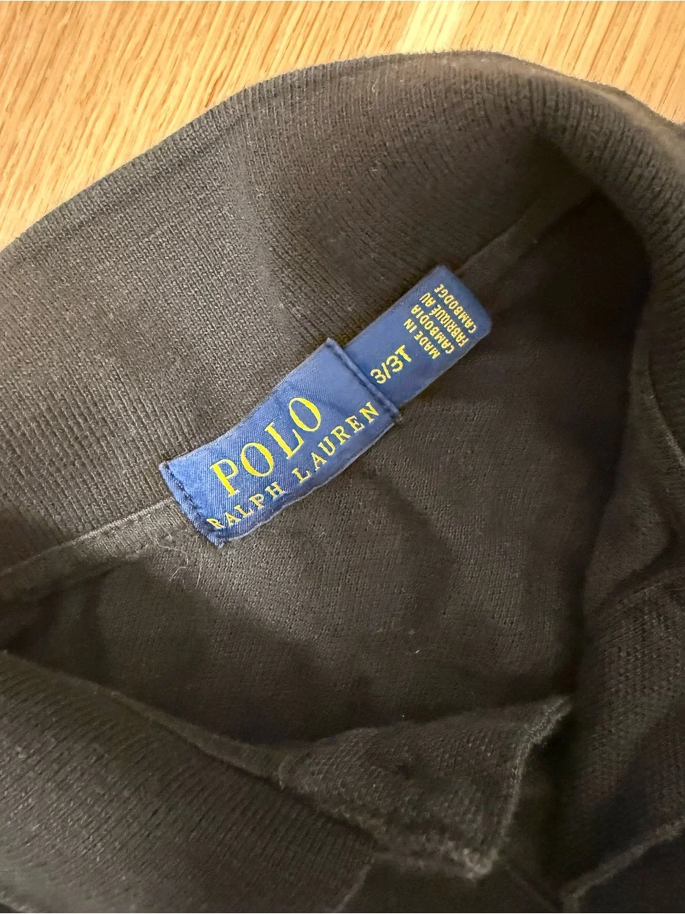 Ralph Lauren Black Polo Shirt with White Pony & Sleeve Number